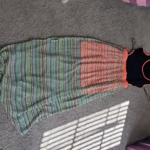 Pink Rose Long Dress with side cutouts - Size M